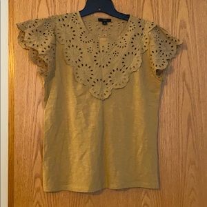 J.Crew Eyelet Flutter Sleeve Tee